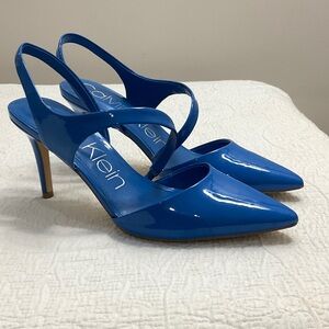Calvin Klein Royal Blue Pointed Slingback Heels